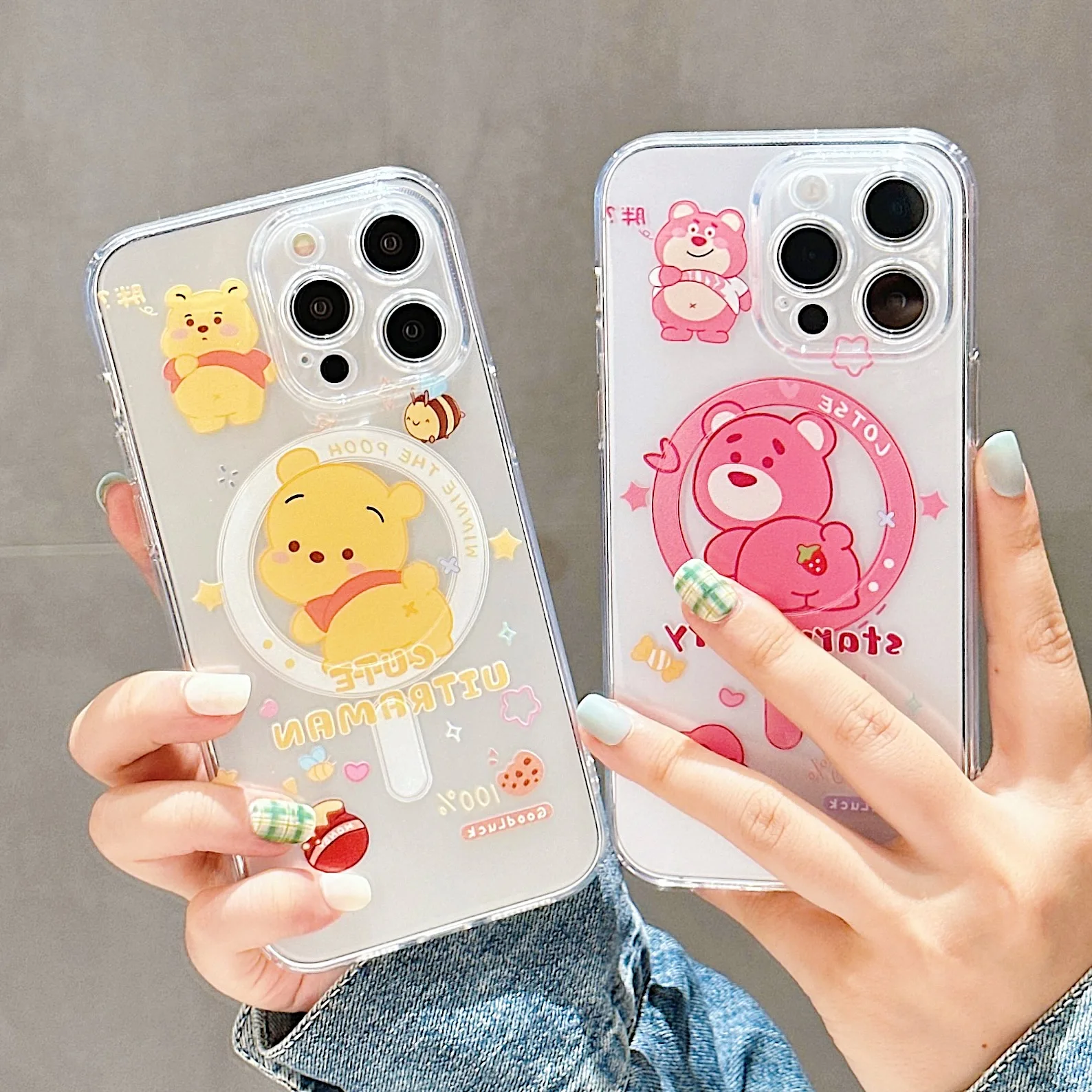 Disney New Cute Winnie Losto Magsafe Магнитный чехол для телефона Samsung Galaxy S24 S23 S22 S21 S20 FE Plus Ultra 5G Soft