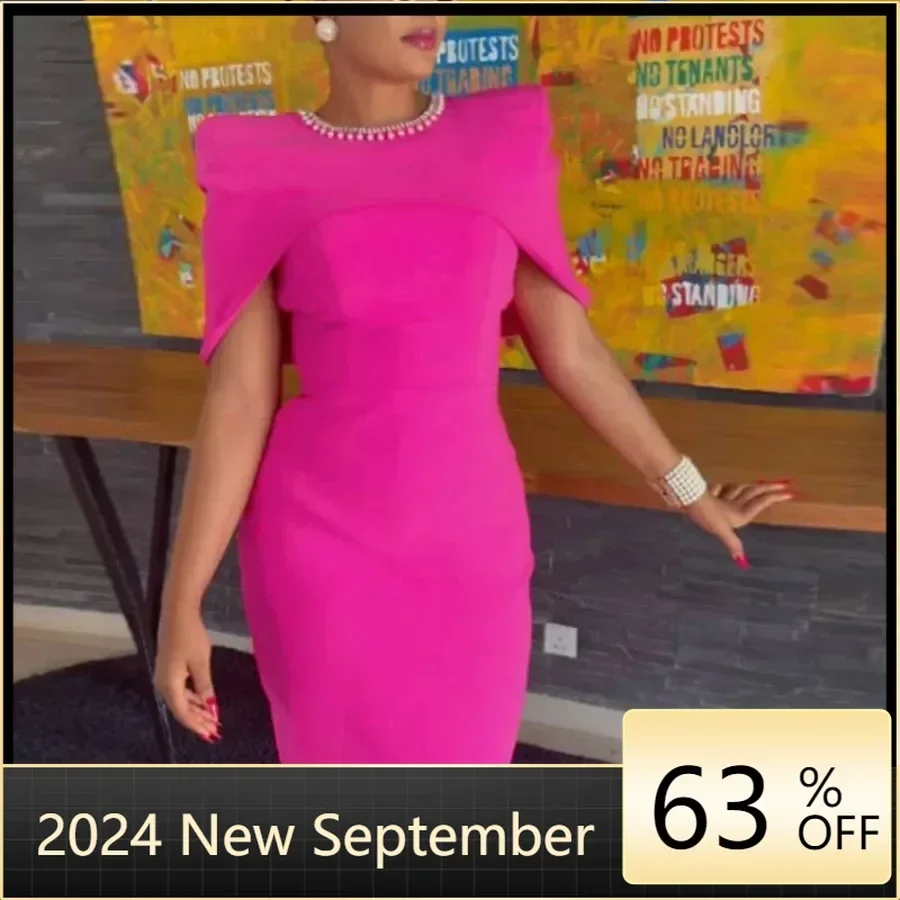 Женское платье-накидка средней длины элегантное платье-футляр с круглым вырезом