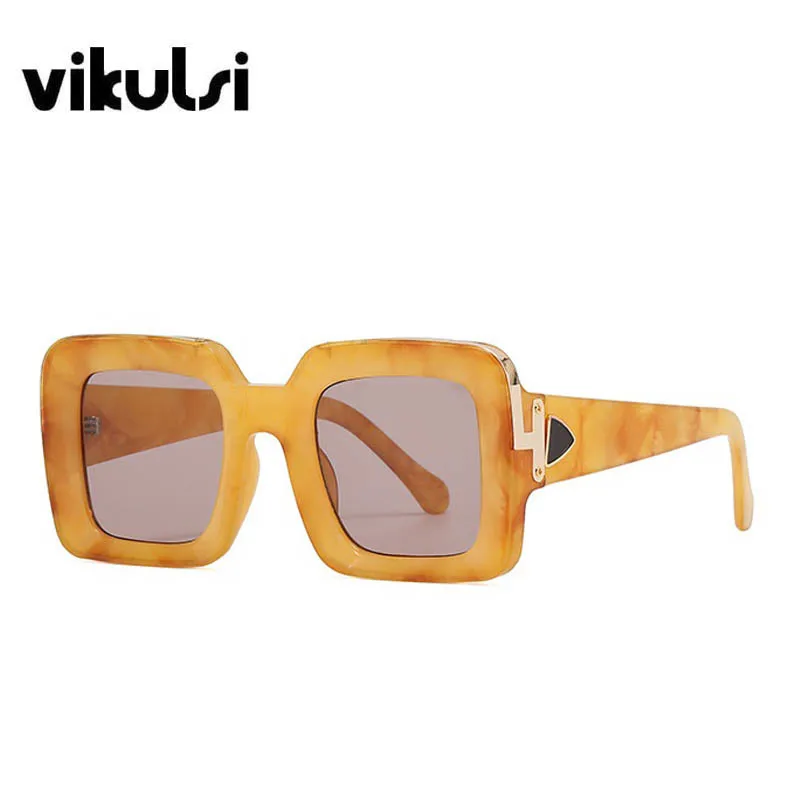 

Unisex Retro Oversized Square Sunglasses Women Brand Designer Vintage Arrow Sun Glasses For Female Male Orange Tea Shades UV400