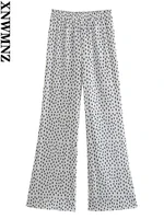 xnwmnz women chic elegant polka dot trousers womens summer retro elastic waistband high waist pants 2022 new