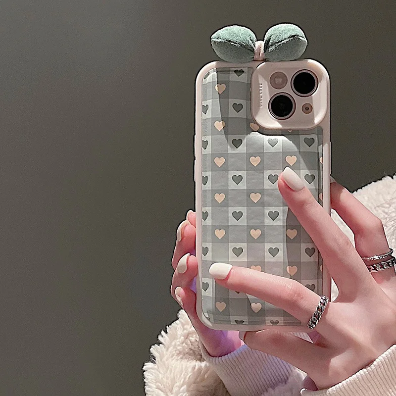 Мягкий чехол для телефона с 3d-изображением банта и пуховика iPhone 13 12 11 Pro XS Max X XR 7 8