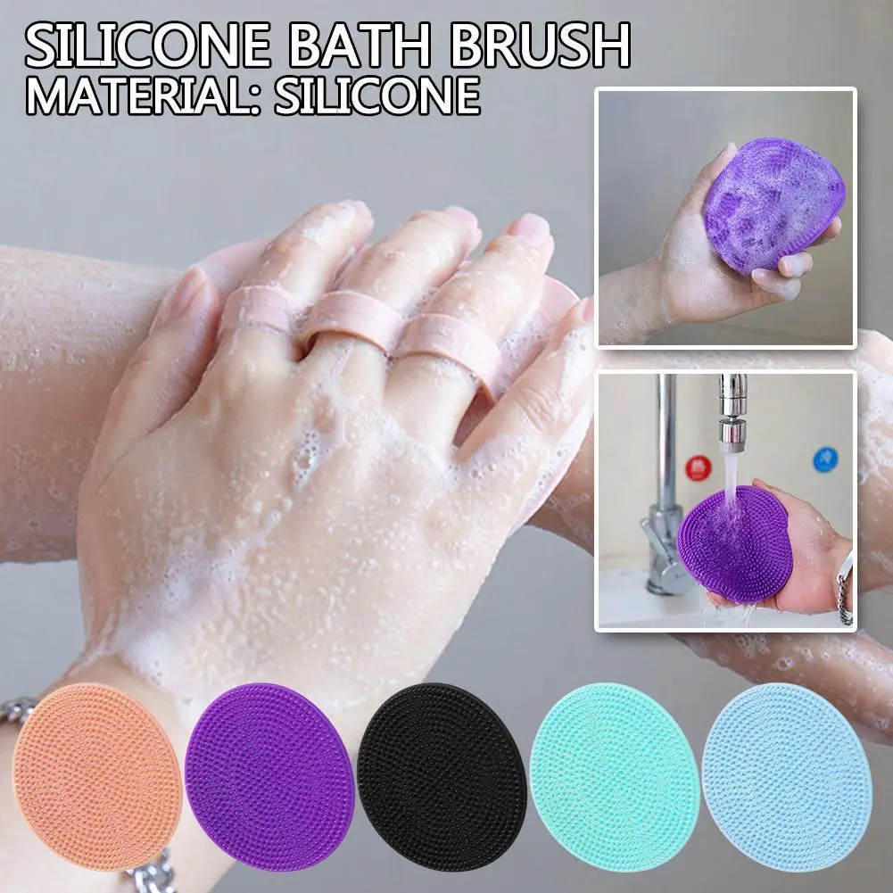 

Silicone Body Scrubber Natural Bristles Skin Exfoliator Scrub Shower Sponge Brush Silicone Bath Shower Brush