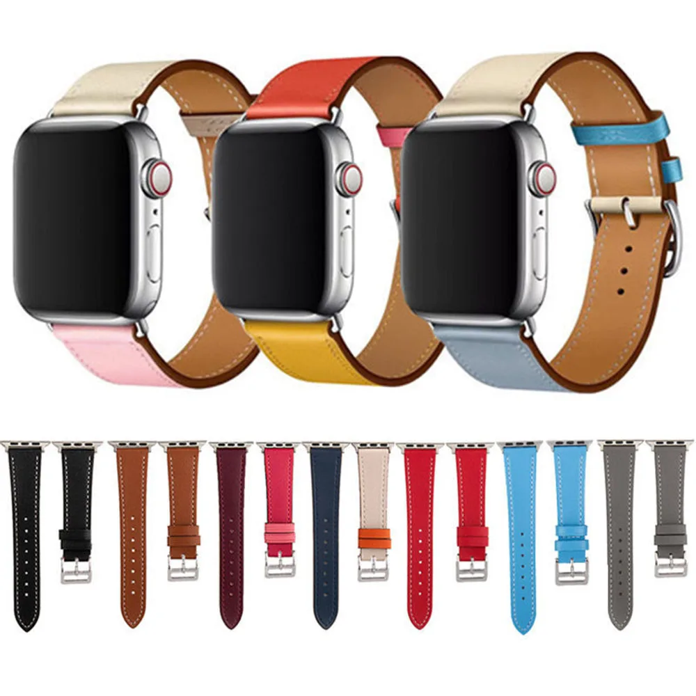 

Leather Strap For Apple Watch Band 44mm 45mm 40mm 38mm 42 Single Tour Bracelet Watchband Correa IWatch Serie 3 4 6 SE 7 45 41mm