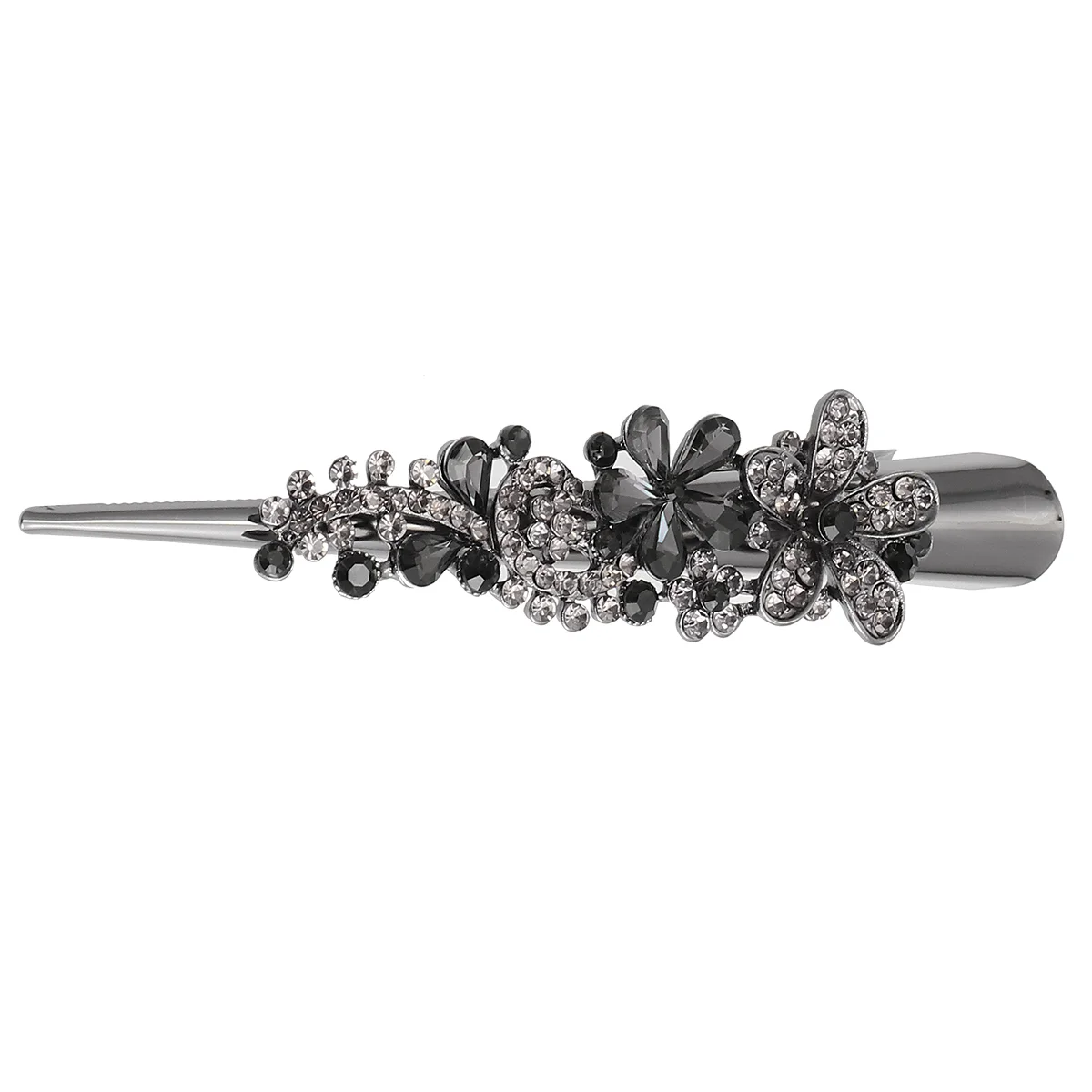

Hair Clips Duckbill Barrettes Clip Rhinestone Alligator Metal Ponytail Duck Flower Barrette Women Crystal Hairpins Bill Holder