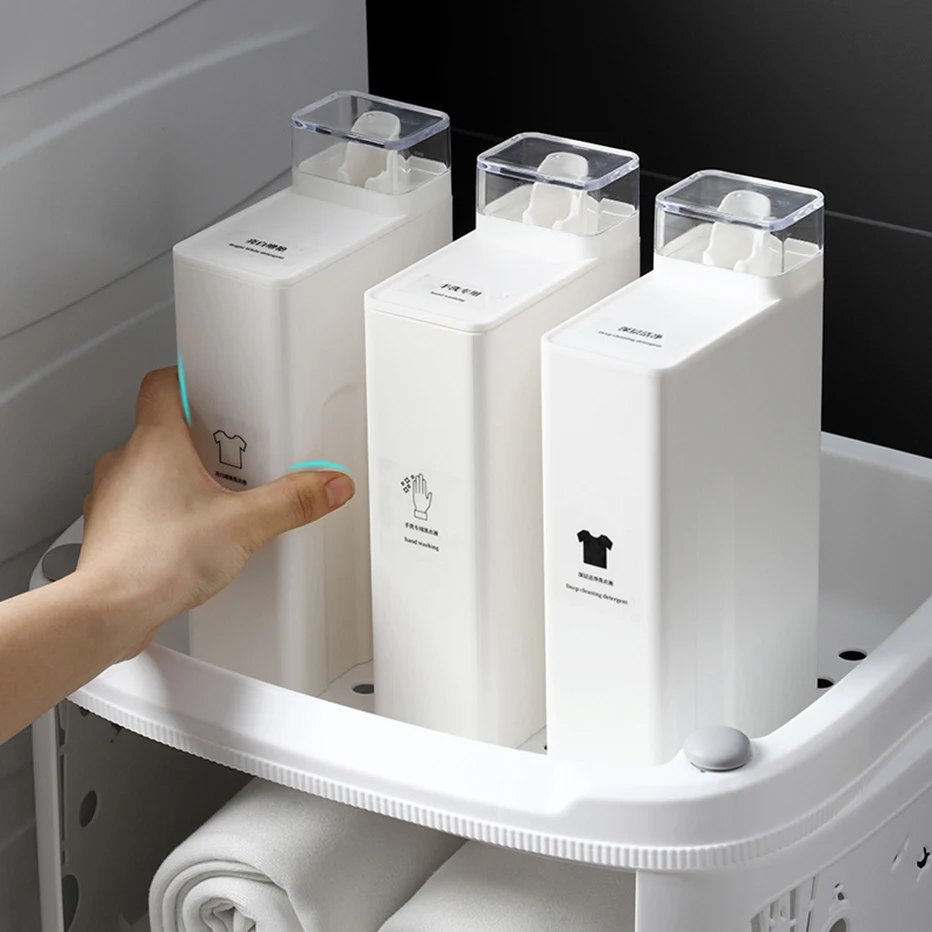 

1000ml Laundry Detergent Empty Bottles Large Capacity Softener Storage Bottle Reusable Refillable Washroom Organizer Bottle