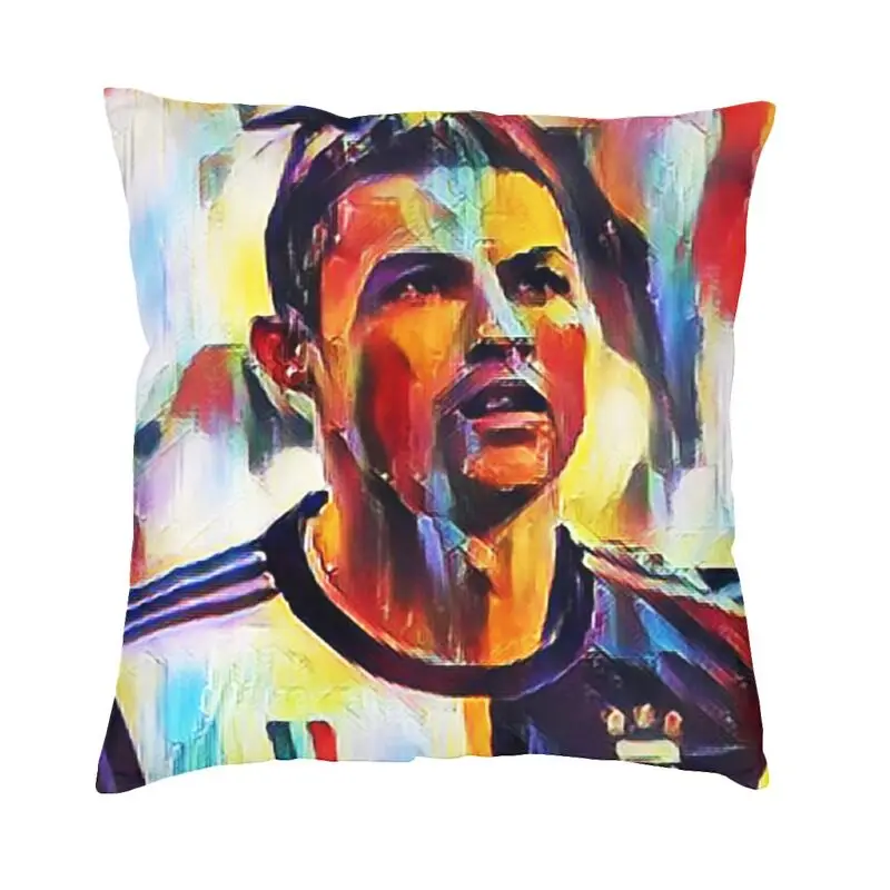 

CR7 Cristiano Ronaldo Painting Art Sofa Cushion Cover Home Decoration Soccer Sport Square Velvet Pillow Case
