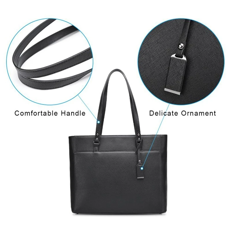 Business Bag For Women Office 15.6 Inch Waterproof Leather Briefcase Women Big Handbags Luxury Designer Fashion Brand Tote Bag