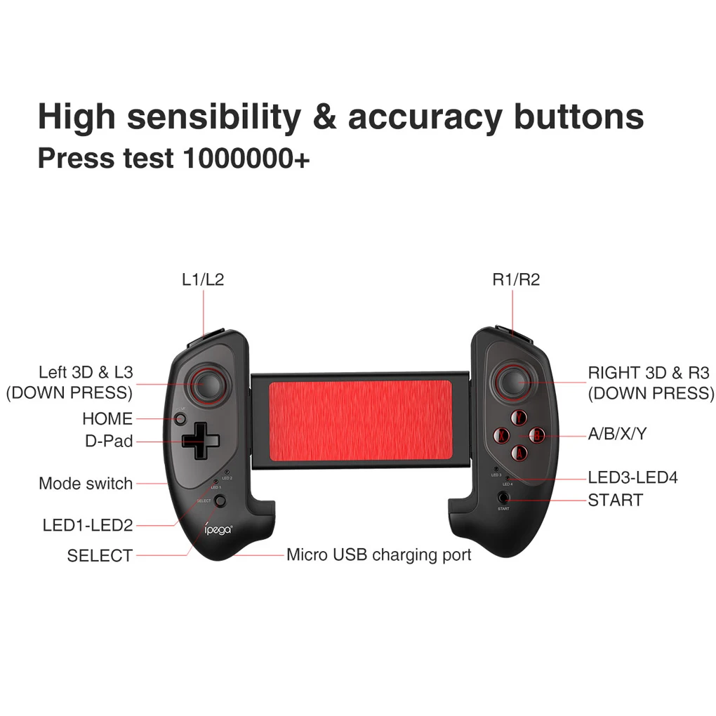 

IPEGA PG-9083 Bluetooth Wireless Gamepad Telescopic Game Controller for Android Joystick Pad Not for IOS