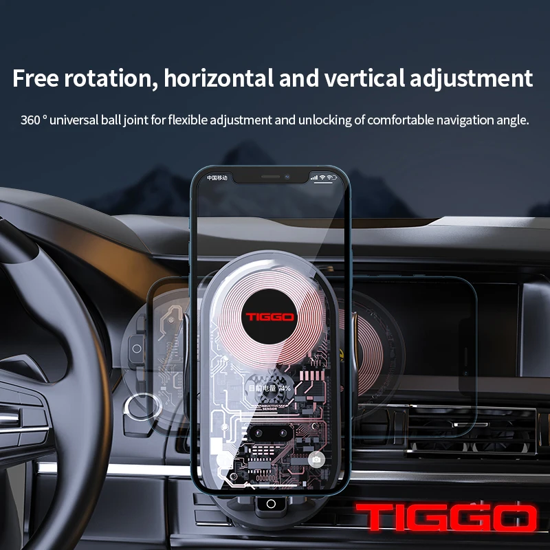 

For Chery QQ Tiggo 2 3 4 7 8 Pro T11 Arrizo 3 A13 Fulwin Car phone stand wireless charger transparent creative outlet smart