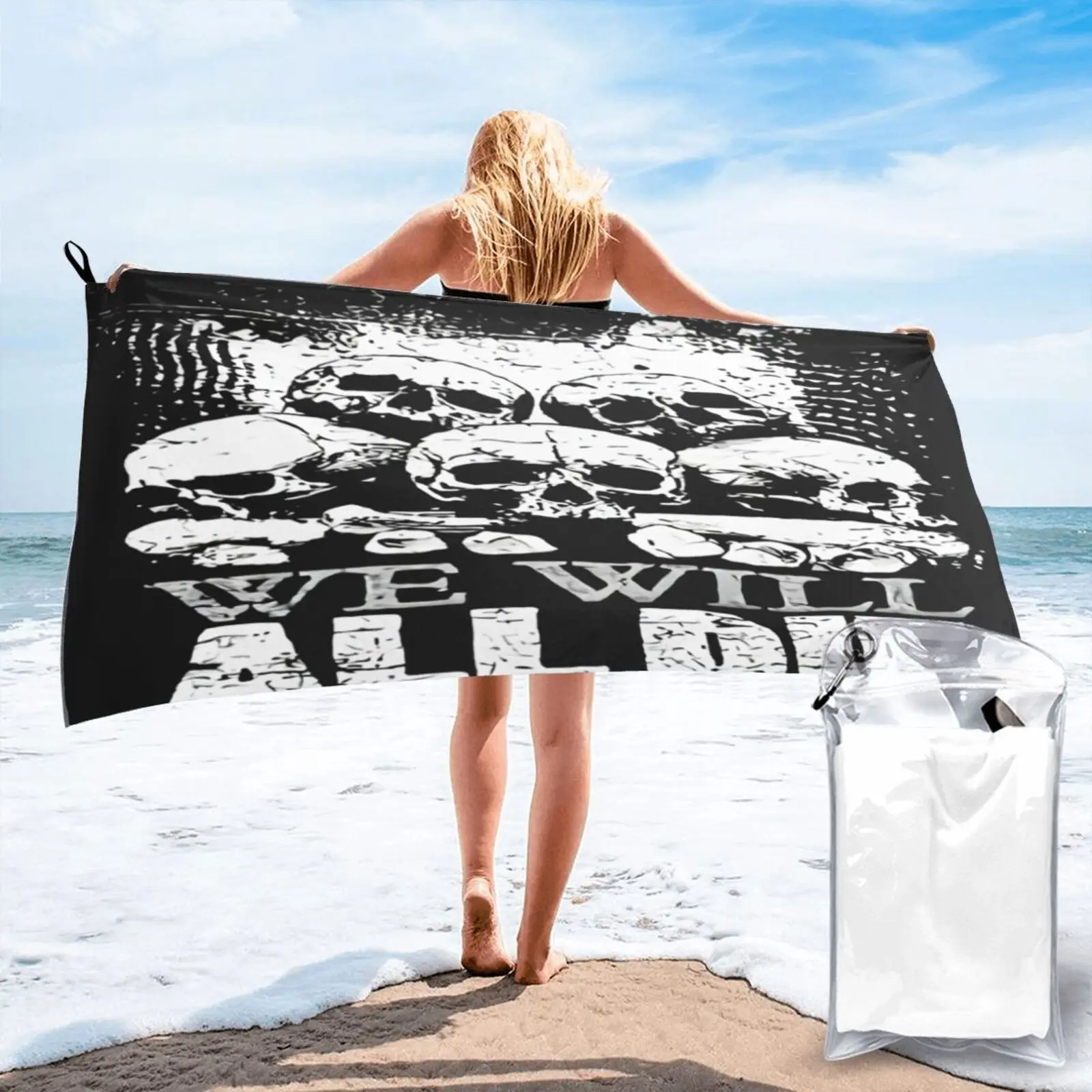 

We Will All Die Skull Pile Towel Large Bath Towel Microfiber Towel Bathroom Products For Bath Towels Bathroom Baby Towel Towel