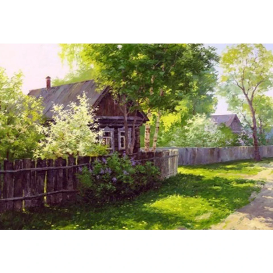 

5D DIY Diamond Painting Landscape Country Street Rhinestone Pictures Full Diamond Embroidery Furniture Decoration Cross Stitch