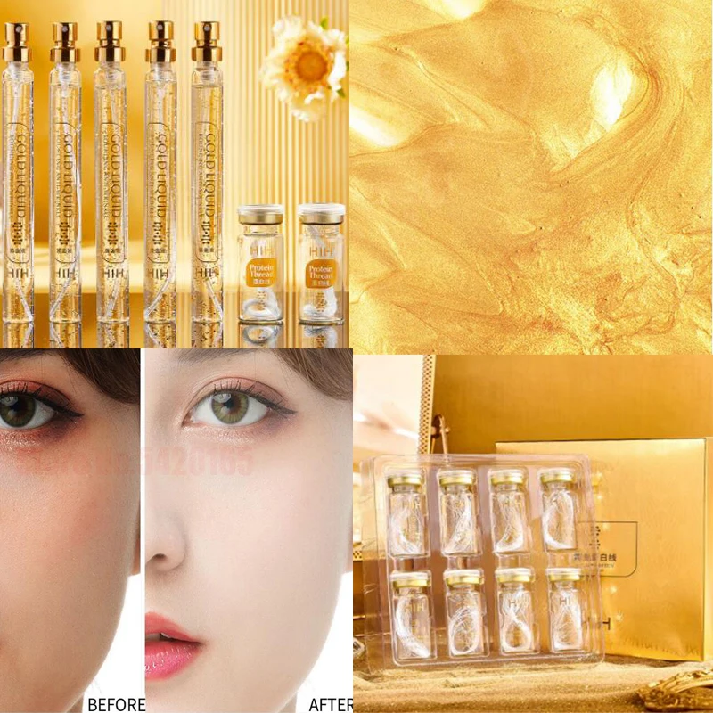 

Face Lift Plump Korean Protein Thread Line No Needle 24K Gold Protein Line Absorbable Anti-wrinkle Face Filler Collagen