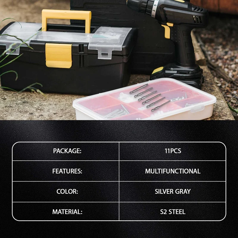 11 шт. 75 мм Магнитные стальные биты для отверток S2 Шестигранная звездообразная