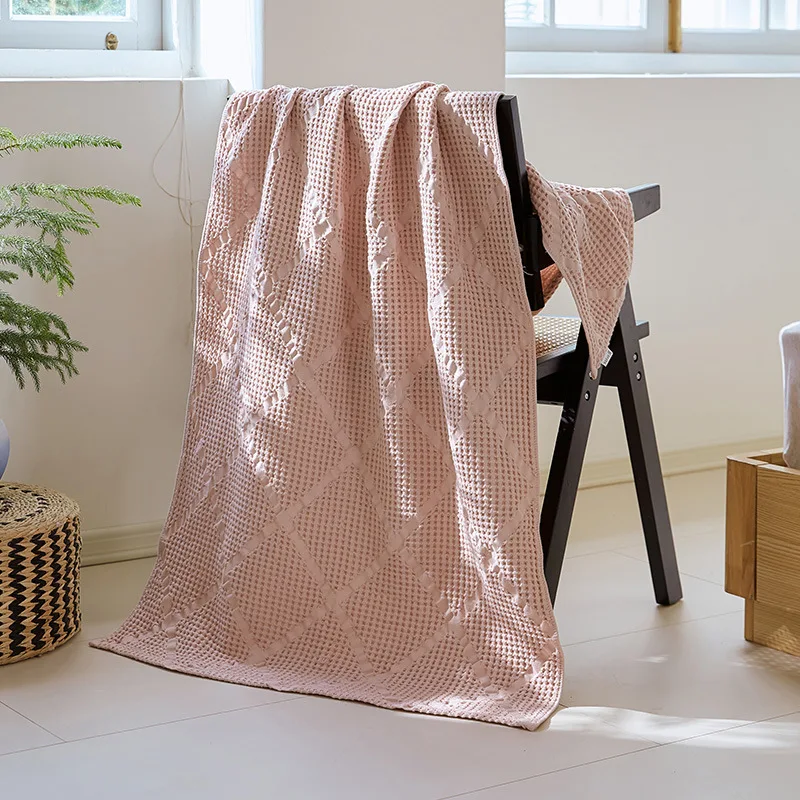 

DUOFEIYA розовое вафельное полотенце из хлопка