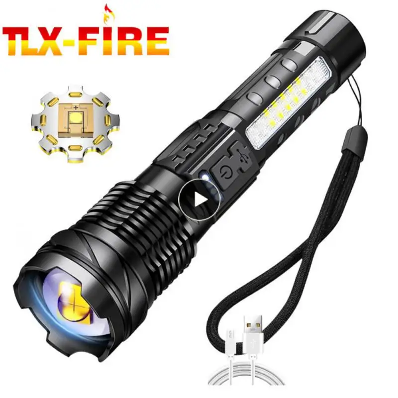 

Waterproof Flashlight Built-in Battery Battery Torch Emergency Spotlights Zoom Lamp Spotlights Powerful Keychain Light Tactical