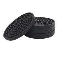 black round silicone rubber drink coasters set of 6 non slip perfect for homes bars