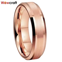 6mm 8mm fashion jewlery men women rose gold couple wedding band trendy tungsten carbide ring record name date