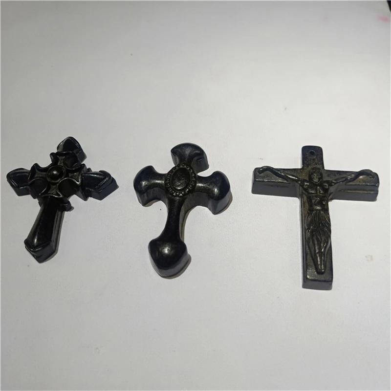 

Iron stone Hongshan Culture Cross Pendant magnetic Pendant Necklace, 3 options