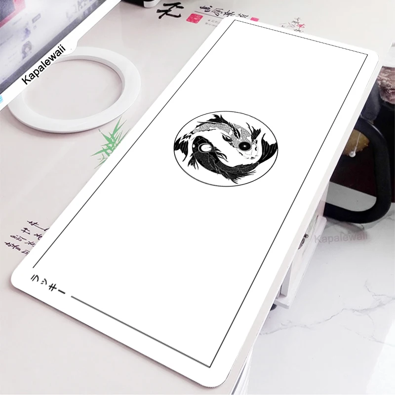 Большой черный коврик для мыши в стиле аниме Fish милый игровой каваи размер XXL Otaku