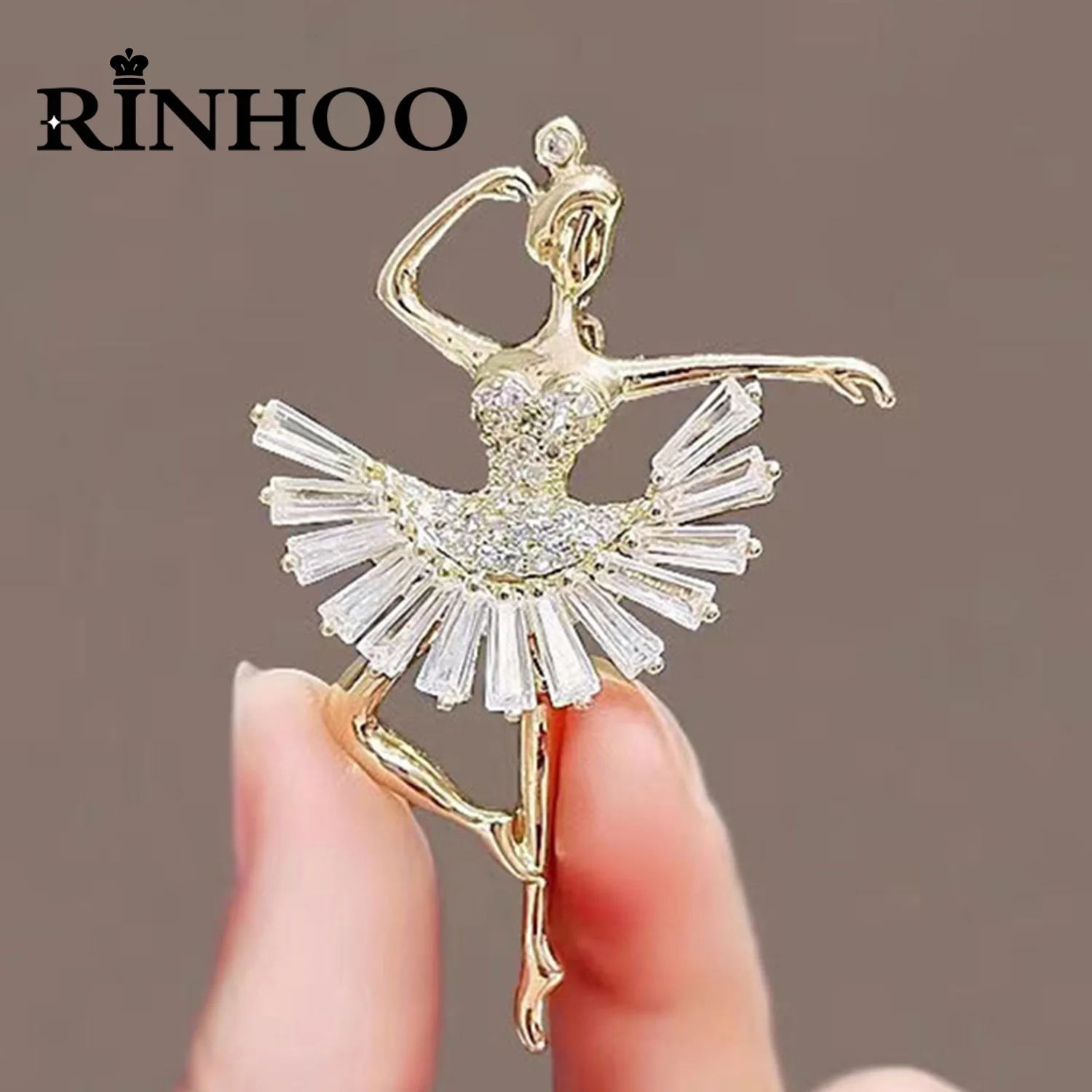

Rinhoo Fashion Crystal Rhinestone Ballet Girls Brooches For Women Cute Angel Fairy Gymnastics Girl Enamel Pins Wedding Jewelry
