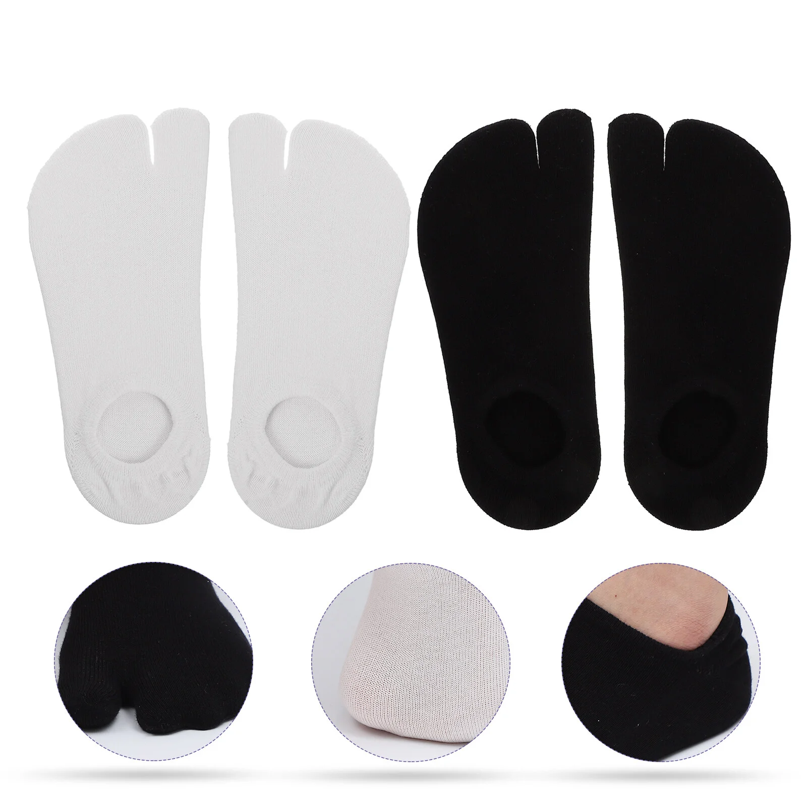 

2 Pairs Cotton Kimono Yoga Socks Invisible Floor Sports Toe Topper Breathable Home Women Women's