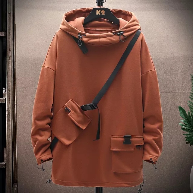 

New2022 Ribben Hoodies Mens Hip Hop Pullover Hoodies Streetwear Casual Fashion Clothes Cool Japan Style Hip Hop Casual Sweatshir