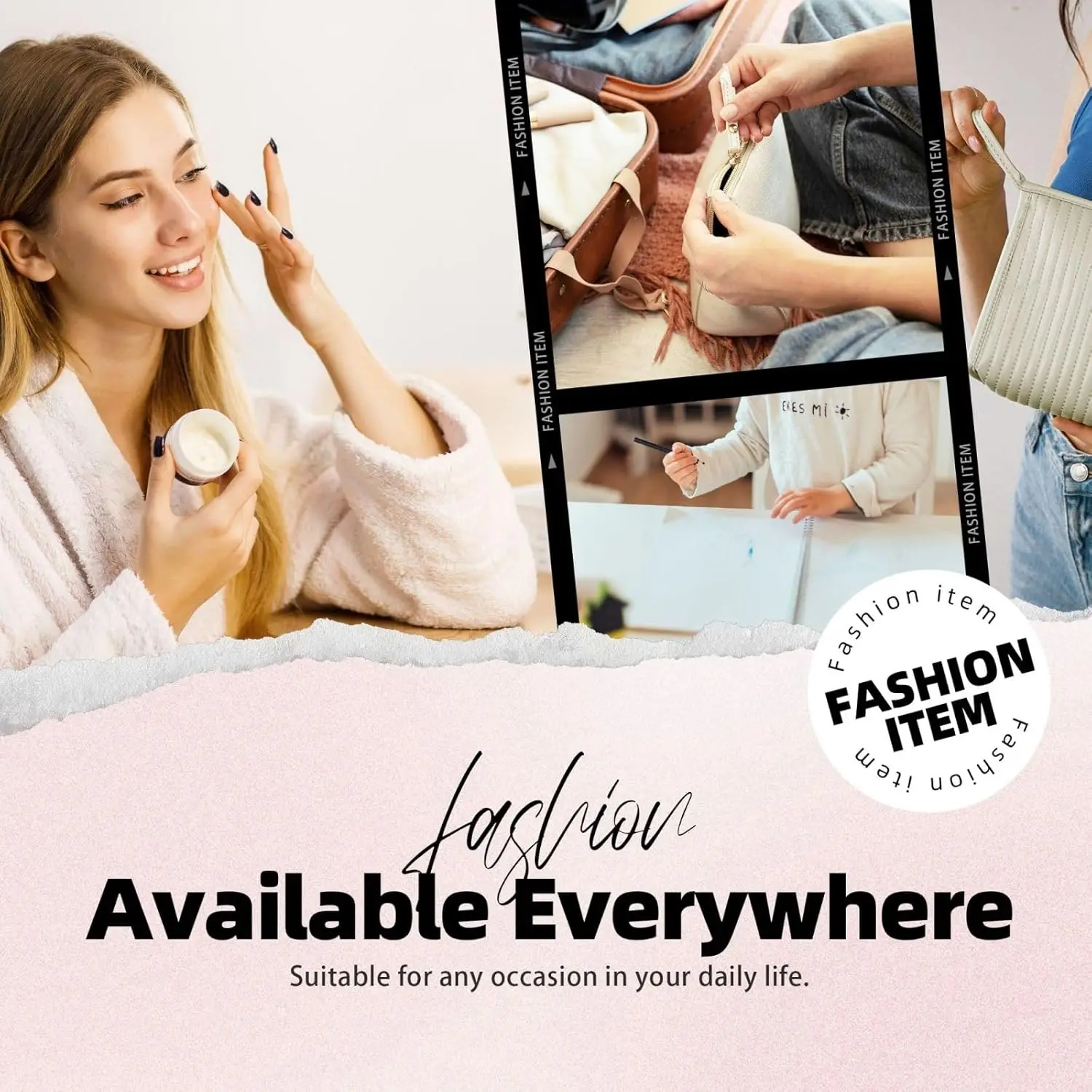 Женская косметичка с кроликами на цветочным принтом дорожный размер туалетные