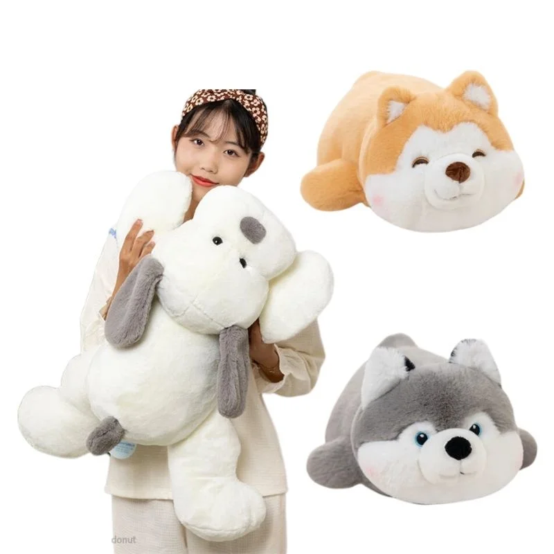 

Kawaii Fluffy Dog Doll Plush Toy Stuffed Husky Shiba Inu Cartoon Animal Plushie Peluche Brown Grey White Doggy Dogs Kids Gift