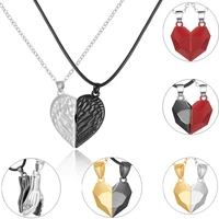 2 pieces necklace hand in hand love couple attract pendant womens sweater chain valentines day jewelry gift free shipping