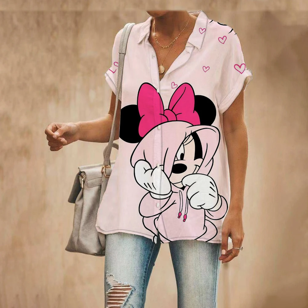 

2022 Summer New Fashion Short Sleeve Shirts Women's T-Shirts Women's Korean Lapel Button Shirts Women's T-Shirts