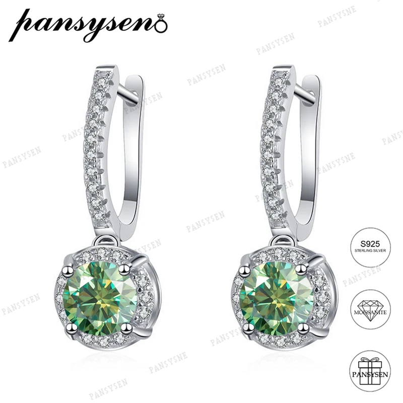 Женские серьги-обручи с муассанитом серебро 925 пробы