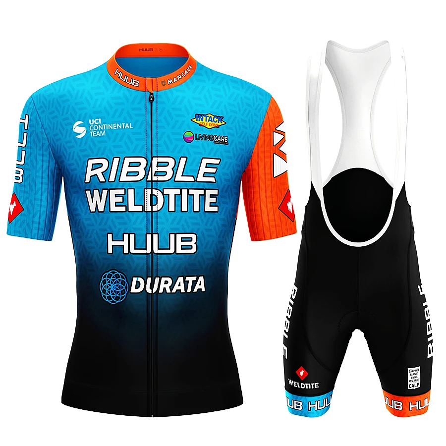 

2022 Ribble Weldtite Huub Pro Team Short Sleeve Maillot Ciclismo Men's Cycling Jersey Set Summer Breathable Cycling Clothing Set