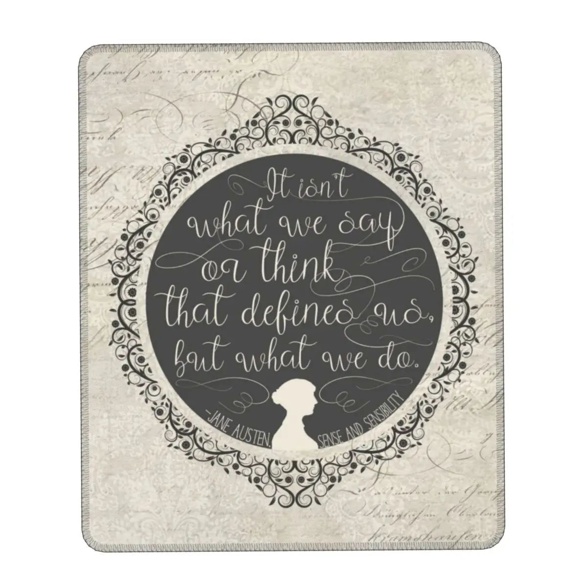 

Sense And Sensibility Quote Mouse Pad Rubber Mousepad Stitched Edges For Gaming Office Laptop Computer PC Jane Austen Mouse Mat