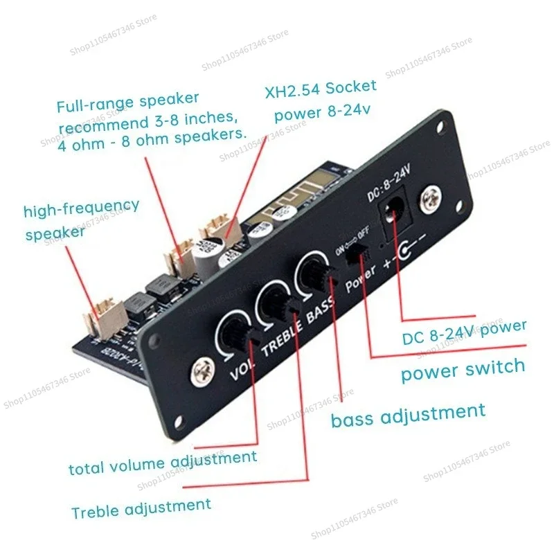 Материнская плата Bluetooth-усилителя RoRuS для самостоятельной модификации, 12В, для домашних и автомобильных колонок, модель A302B (art.: 3920dbf2bb409) - 3920dbf2bb409