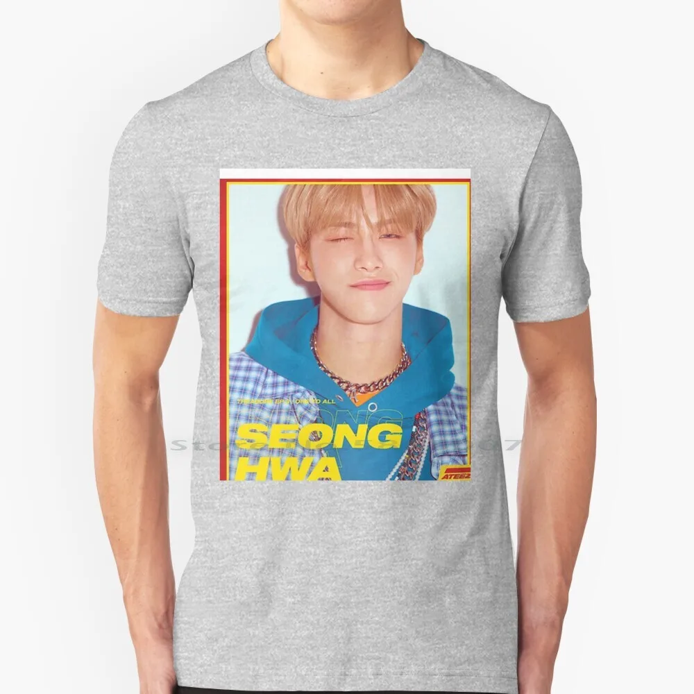 

Ateez Иллюзия Seonghwa Футболка 100% хлопок Ateez Иллюзия Ateez Seonghwa Ateez Kpop Seonghwa Kpop группа мальчиков милые большие