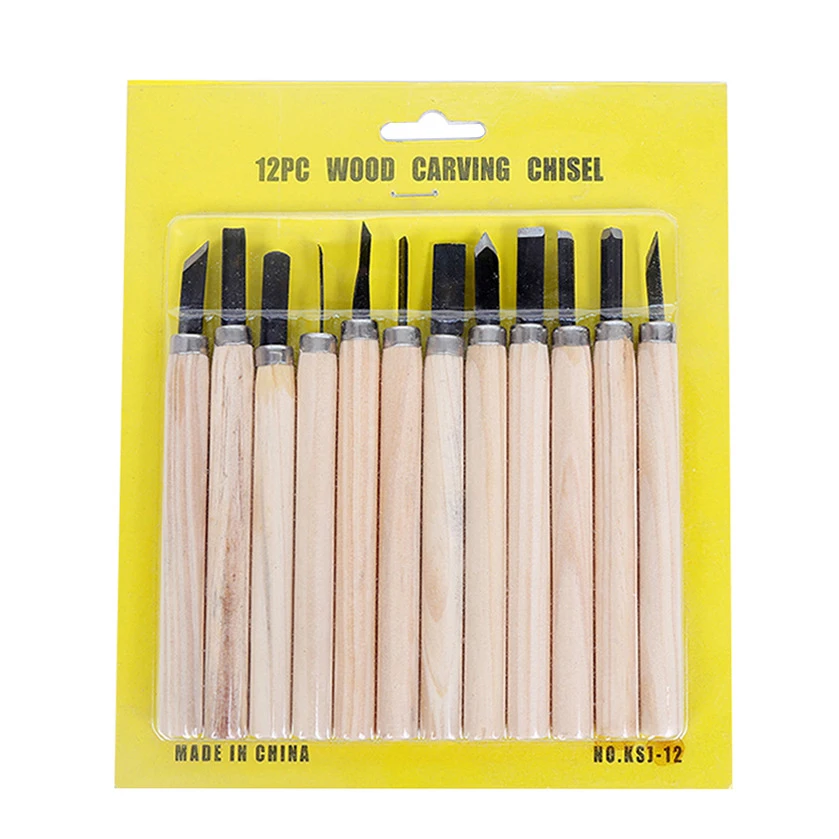 

12Pcs/10Pcs/6Pcs Wooden Graver Craft Woodworking Carving Knife Set Beginner Wood Carving Chisel DIY Handmade Wood Carving Knife