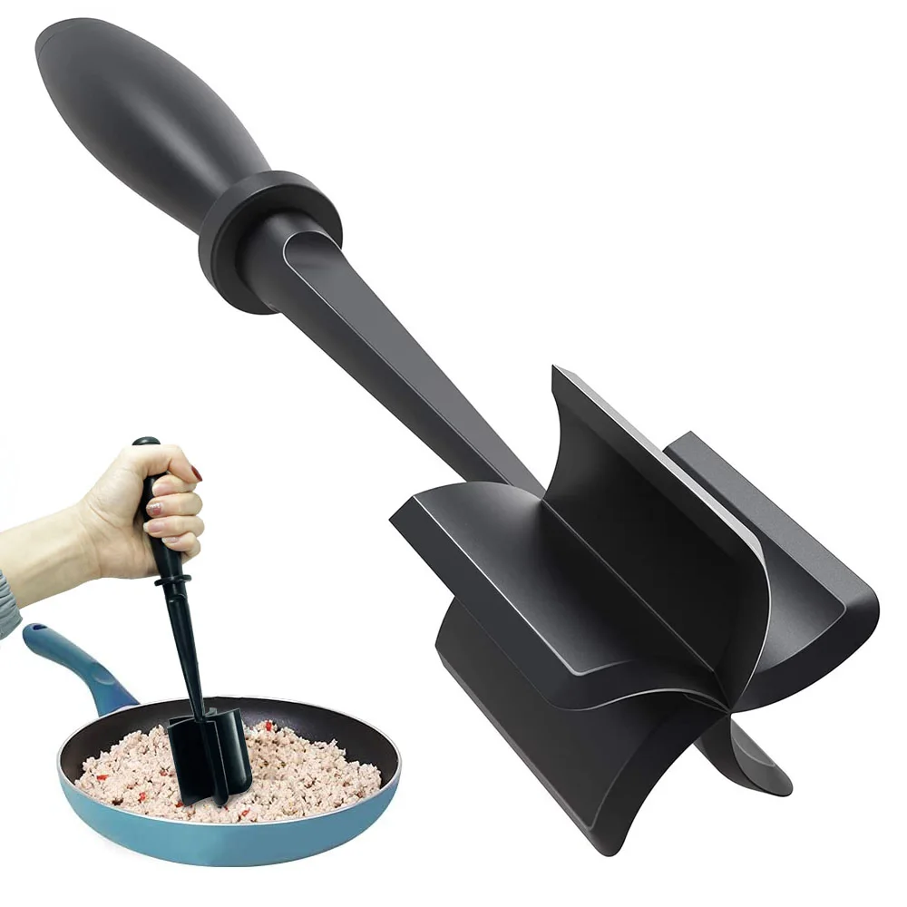 

Multifunctional Heat Resistant Meat Masher Nylon Hamburger Chopper Ground Meat Chopper Utensil Non Stick Cookware