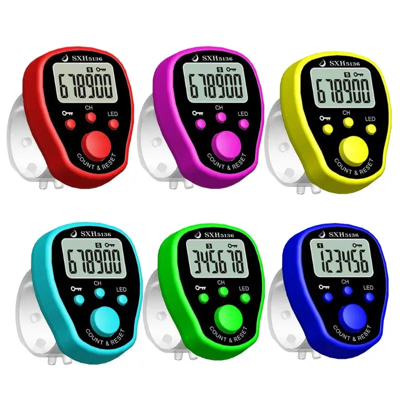 

X37E Handheld LED Finger Tally Counter 5 Channel Kids to Count Various Things