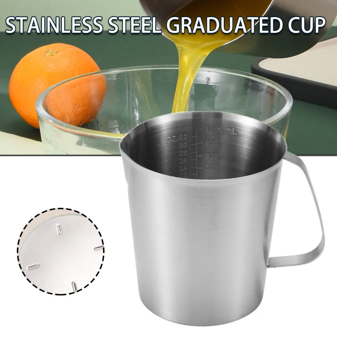 

304 Stainless Steel Measuring Cup With Inner Scale Design Kitchen Scale Cup Liquid Pull Flower Cup Kitchen Tools Bake Supply