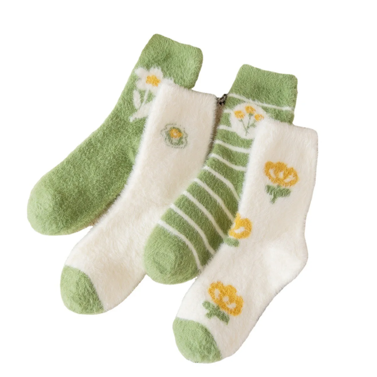 Mink Velvet Socks Women's Socks In Autumn And Winter Plus Velvet Padded Velvet Home Coral Fleece Sleep Loose Mouth Socks