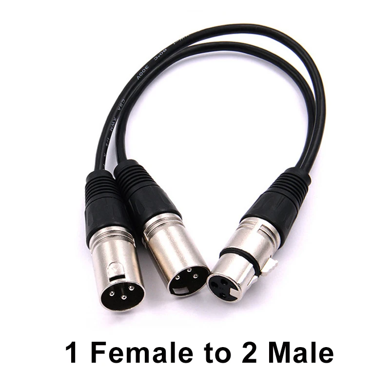 30 см XLR «мама» на двойной «папа» аудиолиния XLR CANNON «мама» два «папа» 3-контактный аудиокабель XLR Y-образный разветвитель «папа» 3P