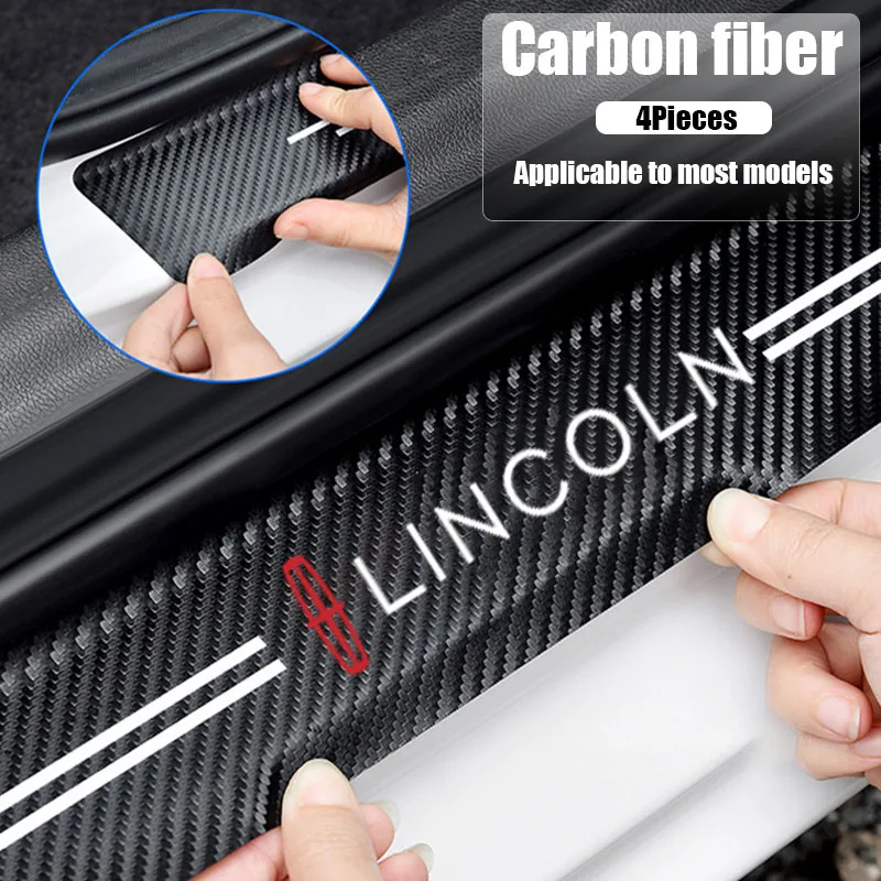 

4Pcs Car Door Sill Door Edge Stickers Protect for Lincoln Aviator MKS MKX Town MKC MKT MKZ Corsair Flyer Navigator 2 Accessories
