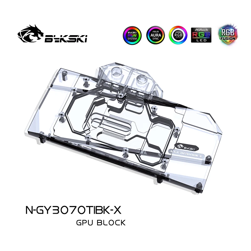 Bykski N-GY3070TIBK-X GPU Waterblock для видеокарты GALAX/GAINWARD GeForce RTX 3070 Ti с задней пластиной кулером