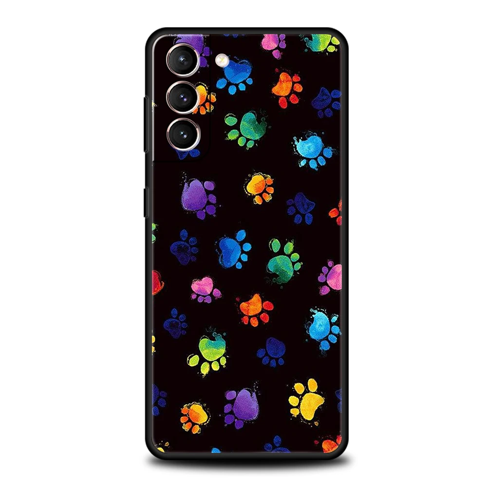 Милый чехол для телефона Собачий след лапы Samsung Galaxy S24 S23 S22 S20 S21 FE Ultra S10 S10E S9 S8 Plus 5G
