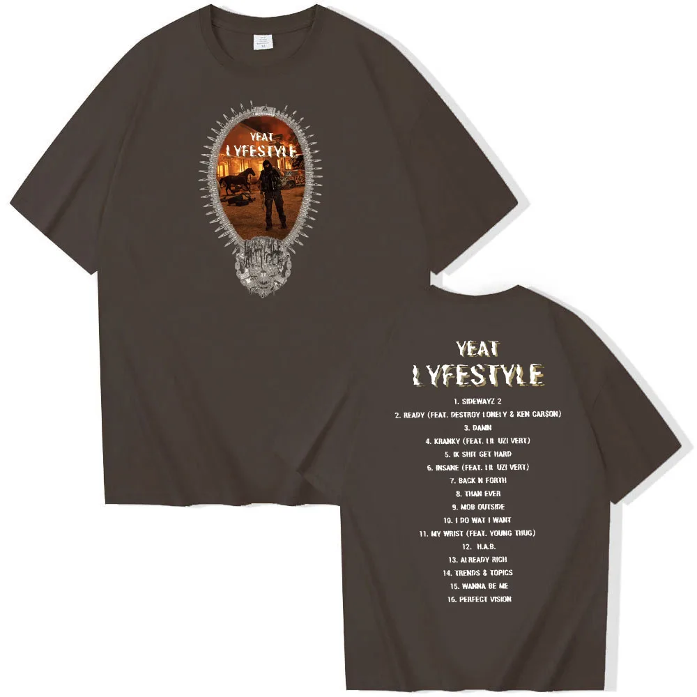 Yeat Lyfestyle Tour Short Sleeve T-shirt Harajuku O-neck Summer Casual Shirt Music Fans Gift Tops