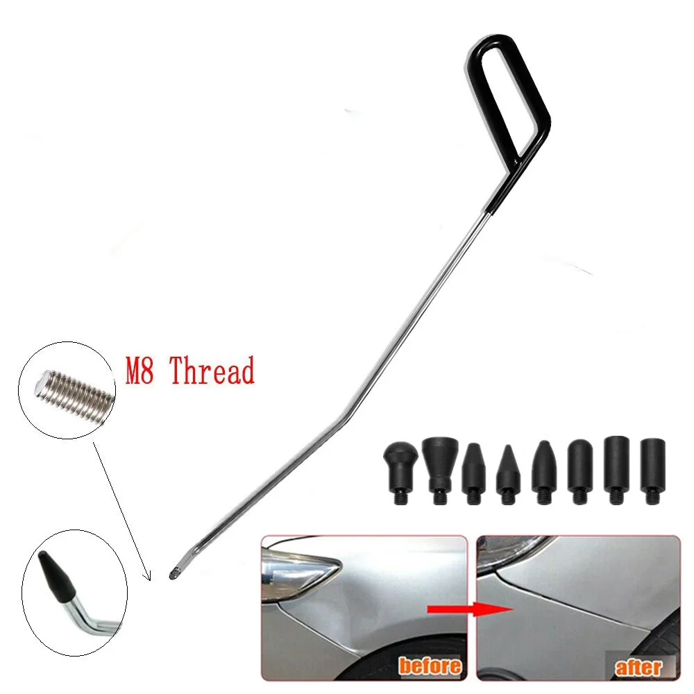 Dent Removal Rods Newly Design Hook Tools Push Rod Black Car Crowbar Paintless Dent Repair Tools Kits Ding Hail Puller Set images - 6