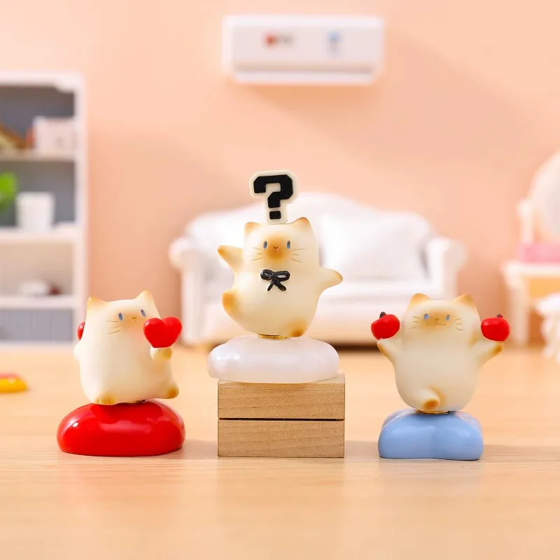 Фото Cats Pai Happy Spinning Bobble-Head Blind Box: Милая вращающаяся фигурка кота, настольный декор для улучшения настроения, снятия стресса и расслабления, подарок для оздоровления. №5
