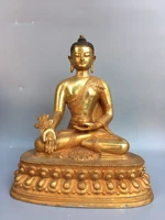 10 tibetan temple collection old bronze gilt medicine buddha double lotus terrace worship buddha town house exorcism
