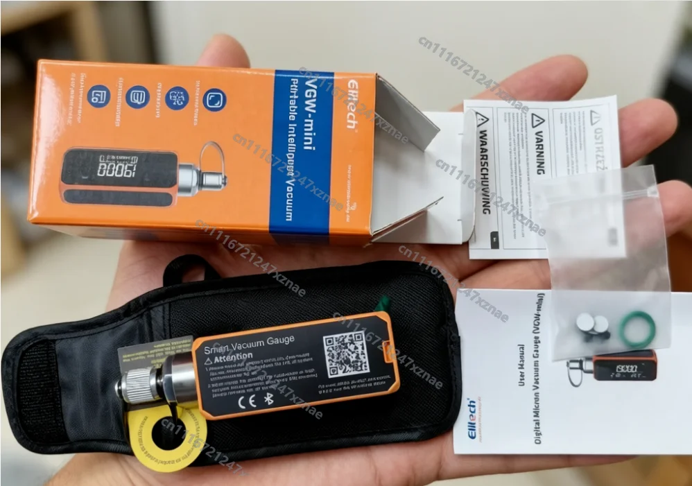 Фото Беспроводной цифровой вакуумметр Elitech VGW-mini (1-19000 микрон) с Bluetooth для систем ОВКВ и холодильного оборудования, 1/4 SAE №1