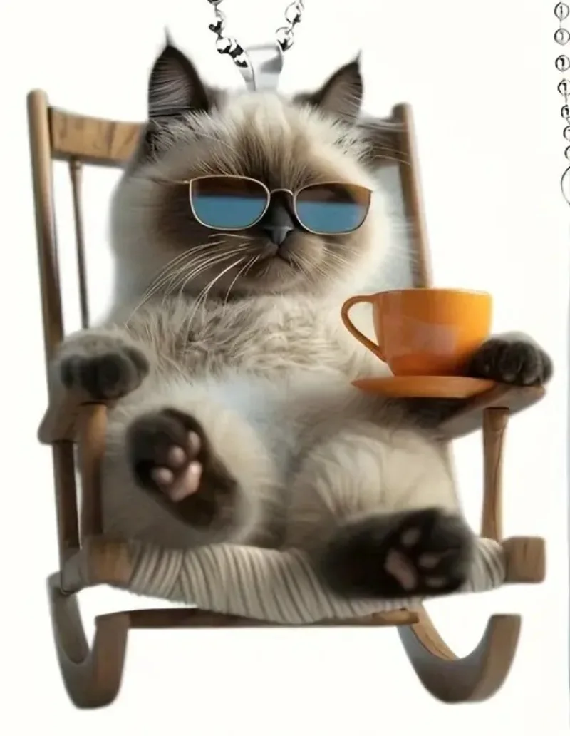 Акриловое 2d зеркало заднего вида с милым котом декоративное реалистичное